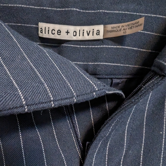 Alice + Olivia Pinstripe High Waist Trousers Sz 10 Career Workwear - Picture 4 of 10